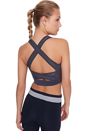 Trendyol Damen Sport-BH, bauchfrei, quadratischer Kragen, gestrickt, , XS