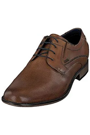 Bugatti Business Halbschuh aus Leder, Derby mit Hand Finish und Perforation, , 44 EU