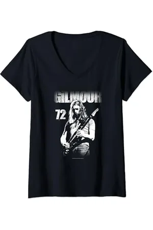 David Gilmour Damen 1972 Foto T-Shirt mit V-Ausschnitt