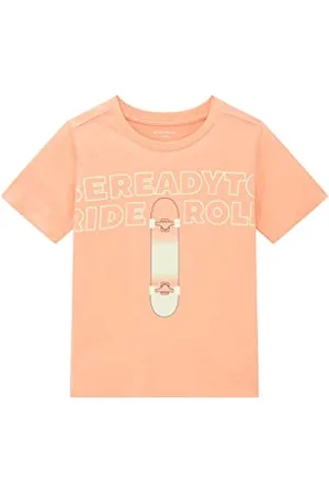 TOM TAILOR Jungen Kinder T-Shirt mit Print 1035083, Orange, 92-98
