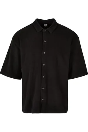 Urban classics Herren Boxy Towel Shirt Hemd, Black, S