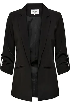 ONLY Damen Blazer ONLKayle Orleen Sakko mit Dreiviertel-Ärmeln 15218743 Black 36