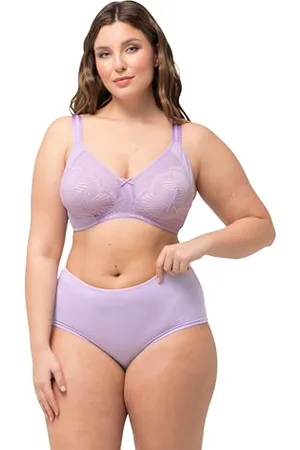 Ulla Popken Damen Bra, Wireless, Lace BH, , 100D