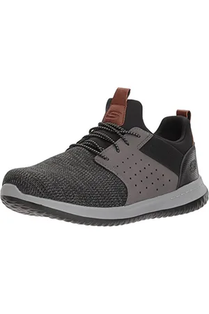 Skechers Herren Klassische Passform-delson-Camden Sneaker, schwarz/grau, 43 EU Weit