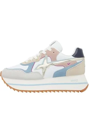 W6YZ DEVA W.-Sneaker aus Veloursleder und technischem Gewebe-Weiß, Weiß-Hellblau 39