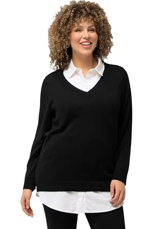 Ulla Popken Damen Blusen-Verlängerung, A-Linie, Elastikbund, gerundeter Saum, weiß, 46/48