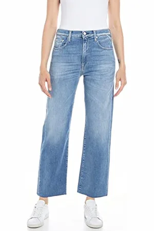 Replay Damen Jeans Reyne Straight-Fit, (Blau), 29W / 30L