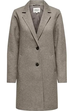 ONLY Damen Kurzmantel ONLSedona Life Carrie lange Damenjacke mit Reverskragen 15321862 Melange S