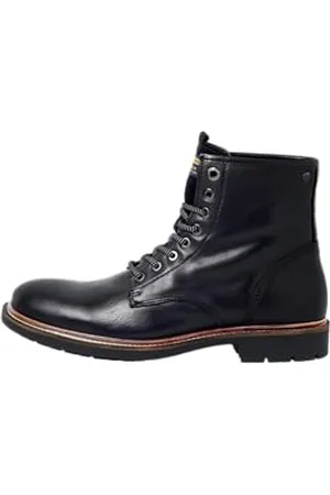 JACK & JONES Herren JFWTANNER Leather Boot Stiefeletten, Anthracite, 41 EU