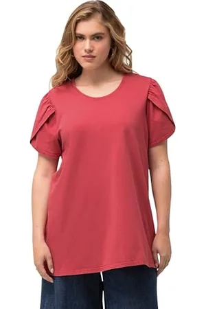 Ulla Popken Damen drapiertem Arm,A-Line T-Shirt, , 46-48