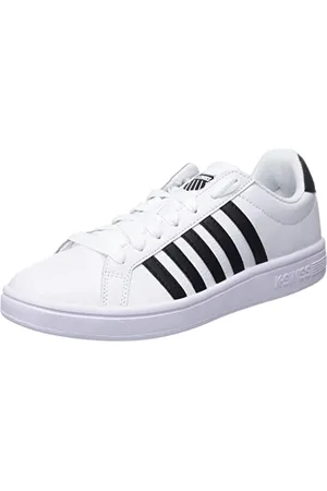 K-Swiss Herren Court TIEBREAK Sneaker, White/Black/White, 44.5 EU