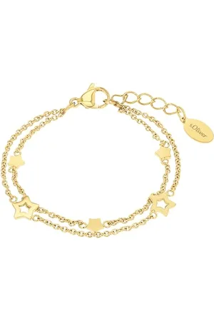 QS by s.Oliver Armband Edelstahl Mädchen Kinder Armschmuck, 14+2 cm, Stern, Kommt in Schmuck Geschenk Box