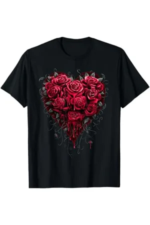 Spiral Original - blutendes Herz - Gothic Rosen T-Shirt