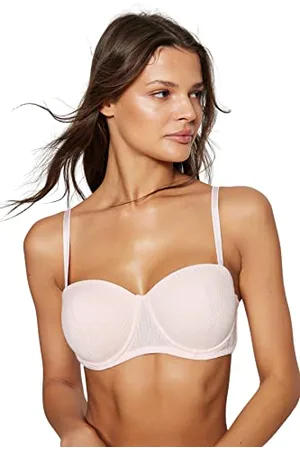 Trendyol Damen Bra-Pink-Plain BH, Blickdicht, , 80