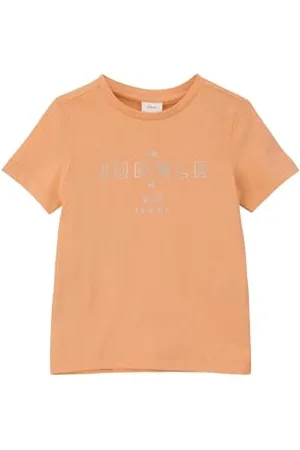 QS by s.Oliver Jungen 2148792 T-Shirt mit Schriftprint, orange, 92/98