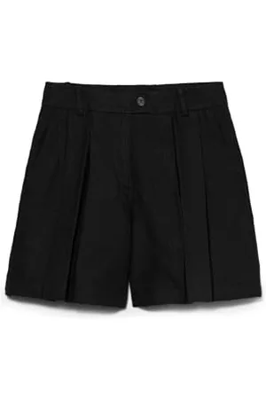 Sisley Womens Bermuda 4AGHL9013 Linen Shorts, Rectangular Double Crease Motif on and Elastic at Waist, Closure with Visible Button, Men