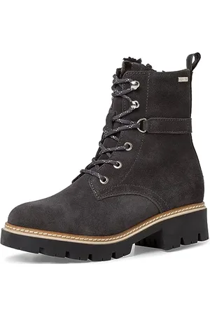 Tamaris Damen Schnürstiefel gefüttert Blockabsatz Winter; ANTHRACITE/grau; 41 EU