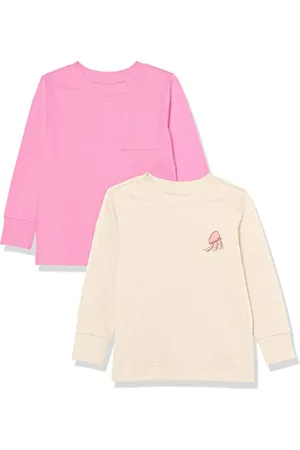 Amazon Unisex Kinder Langarm-T-Shirt mit Rippbündchen, 2er-Pack, , 5 Jahre