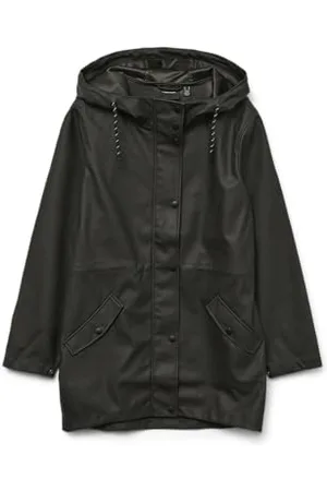 VERO MODA Damen Regenjacke VMMalou wasserabweisender Parka mit Kapuze 10266982 Black XL