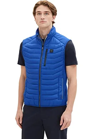 TOM TAILOR Herren 1036074 Hybrid Steppweste mit Stehkragen, 19168-hockey Blue, L