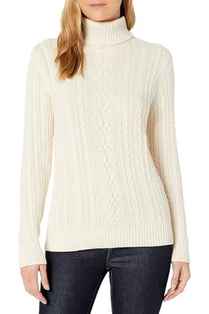 Amazon Damen Leichter Rollkragenpullover Mit Zopfmuster (Erhältlich In Übergröße), , M