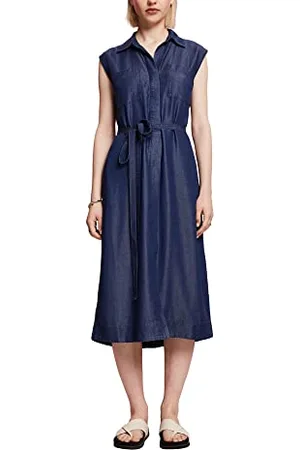 ESPRIT Damen 053EO1E302 Kleid, 901/Blue Dark Wash, 44