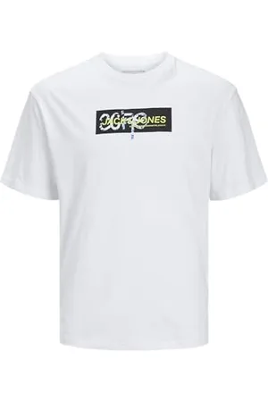 JACK & JONES Herren JCOSUMMER Print Tee SS Crew Neck PLS T-Shirt, White, 58