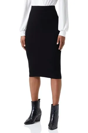 VERO MODA Damen VMKARIS HW BELOWKNEE Skirt GA Boo Rock, Black, M
