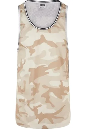 Urban classics Herren Tanktop Camo Mesh Tanktop, lässiges Tanktop für Männer, Camouflage-Print, , XXL
