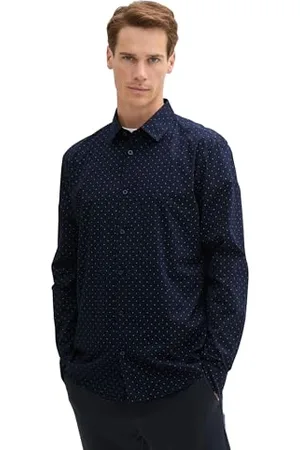 TOM TAILOR Herren Tailliertes Hemd mit Alloverprint, , XXL