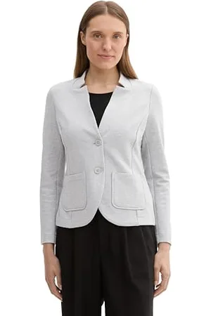 TOM TAILOR Damen 1038703 Blazer, 33774-New Light Grey Melange, XXL