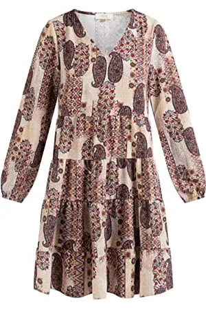 USHA Damen Patchwork-Kleid rakata 15925657,
