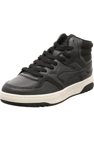 KangaROOS Unisex K-Draft Tony Mid Sneaker, Jet Black/cool beige, 36 EU