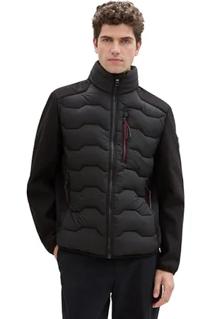 TOM TAILOR Herren 1041308 Hybrid Jacke mit Stehkragen, 29999-Black, 3XL