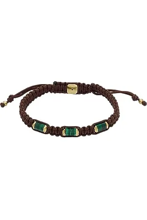 Fossil Herren-Edelstahl-Perlenarmband mit Schieberverschluss