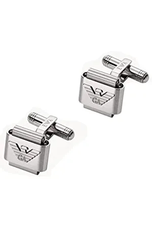 Emporio Armani Manschettenknöpfe Für Männer Essential, Länge: 15mm, Breite: 15mm, Höhe: 22.2mm Silber Edelstahl Manschettenknöpfe, EGS2917040