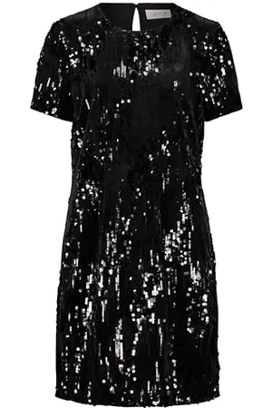 Cartoon Damen Pailletten-Kleid Kurzarm ,40