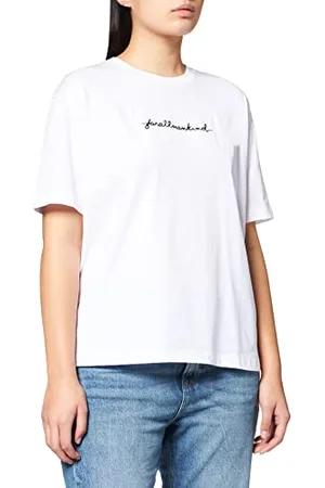 7 for all Mankind Damen JSLL504MWH T-Shirt, White, S