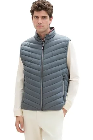 TOM TAILOR Herren 1041310 Lightweight Steppweste mit Stehkragen, 28128-Stormy Teal, XL