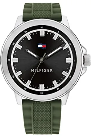Tommy Hilfiger Analog Quarzuhr für Herren mit Grünes Silikonarmband - 1792021