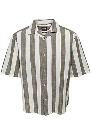 Only & Sons Herren Onstes Rlx Ctn Slub Stripe Ss Shirt Noos, , L