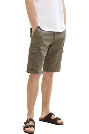 TOM TAILOR Herren Regular Fit Cargo Shorts, smokey olive green, 30