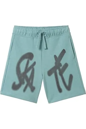 TOM TAILOR Jungen Kinder Sweatshorts mit Muster , Smoked Green, 128