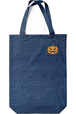 Green Fish Denim-Tragetasche, bedruckt, Einkaufstasche, maschinenwaschbar, faltbar, Handtasche aus Jeans mit Griffen, 22 x 26 cm