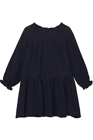 TOM TAILOR Mädchen 1039015 Musselin Volant Kleid, 10668-sky Captain Blue, 104/110