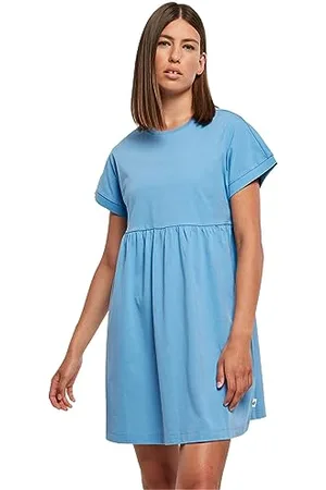 Urban classics Damen Kleid Ladies Organic Empire Valance Tee Dress, Volantkleid für Frauen, Loose Fit, , S