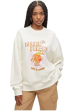 HUGO BOSS Damen Open White Sweatshirt, Open White, XL EU