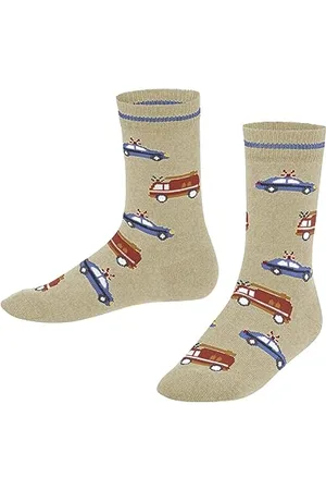 Falke Unisex Kinder Socken Police and Fire Cars K SO Baumwolle gemustert 1 Paar, , 19-22