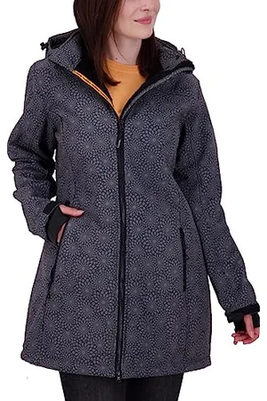 DEPROC-Active Deproc Active Damen Gefütterter Softshellmantel Kurzmantel mit abnehmbarer Kapuze Softshelljacke Übergangsjacke KEELE Peak