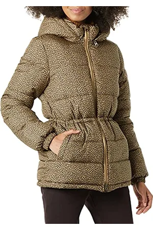 Amazon Damen Schwere Winter-Steppjacke Mit Kapuze Und Verstellbarer Taille, , S